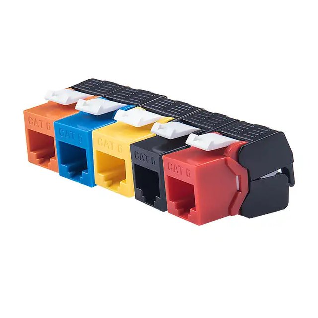 Linkwylan Network RJ45 Keystone Jack Cat 6 CAT6A UTP Toolless Module Socket Support Gigabit PoE 7 Colors Available