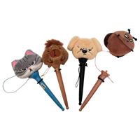 Stylo à bille en plastique rebondissant avec des jouets en peluche à thème animal mignon, encre noire 1,0 mm, stylo logo pour fournitures scolaires et cadeaux de fête