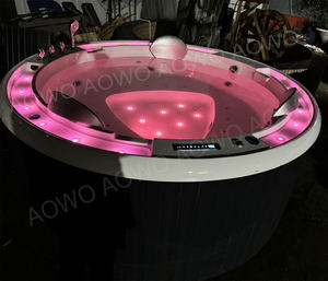 Baignoire extérieure spa de forme ronde gazebo piscine à remous <span class=keywords><strong>jacuzzi</strong></span> rond Spa de jardin extérieur baignoire à remous en acrylique blanc <span class=keywords><strong>bulle</strong></span> - Product Image 5