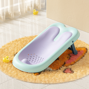 2022 BABYHOOD new Baby bath stand morbido a buon mercato <span class=keywords><strong>pieghevole</strong></span> vasca da bagno sedile di supporto per il bagno per neonati in plastica per bambini bambini - Product Image 1