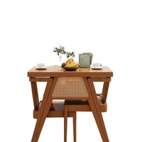 Ensemble table et chaises en bois massif pour balcon, design créatif et décontracté pour petits appartements rectangulaires - WJL-AL