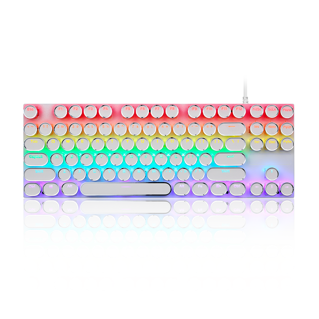 Wholesale 87 Keys Punk RGB Backlit Wired USB Mechanical Keyboard for Gaming Office - Blue/Red/Brown Switch Options