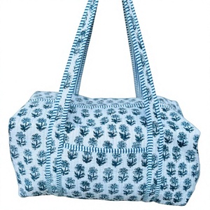 New Customize Large Cotton Quilted Duffle Tote Shoulder <b>Bag</b> Floral Print Washable <b>Overnight</b> <b>Bag</b>, Eco friendly Yoga Shopping <b>Bags</b> - Product Image 1