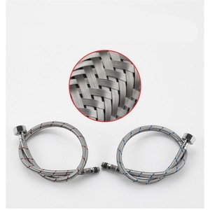 Manguera flexible trenzada de acero inoxidable de 3/8 pulgadas de diámetro interior, 4/5 pulgadas, 60 cm, 80 cm, para entrada de agua fría y caliente en grifos. - Product Image 2