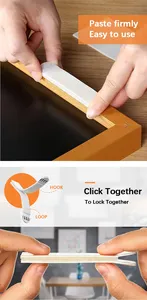 Tiras colgantes de imagen grande de fábrica, cinta de gancho y bucle de alta resistencia, tiras adhesivas de doble cara para colgar marcos - Product Image 6