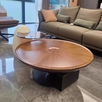 Table basse minimaliste de luxe léger pour petit appartement, salon moderne, plateau en verre, cadre en métal, design