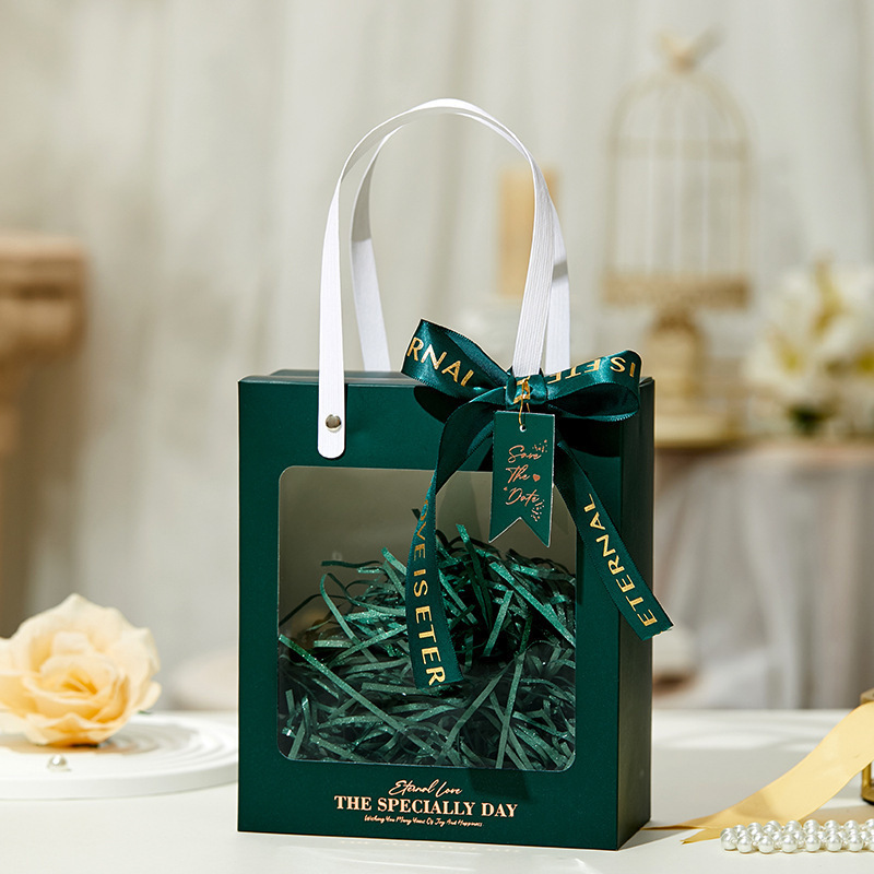 Green Box + Raffia + Ribbon Accessories