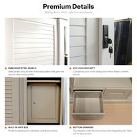 Armoire de rangement coulissante en acier moderne personnalisée avec miroir, 4 portes, en métal, pour chambre à coucher