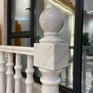 Bianco intaglio marmo pietra scala giardino portico balcone corrimano ringhiera pilastro balaustra