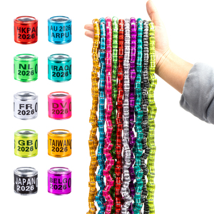 <span class=keywords><strong>100Pcs</strong></span>/Pak Cincin Kaki Burung Diameter Dalam 8mm Aluminium untuk Merpati, Burung Beo, Puyuh, Pelatihan dan Identifikasi - Product Image 1