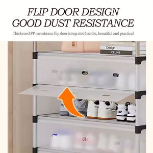 מתקן נעליים מתכתי בן 7 שכבות עם כיסוי נגד אבק, סיטונאי מהמפעל, מתאים לארון, כניסה וסלון - Product Image 4