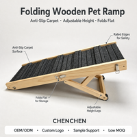 Rampe pliante en bois pour chien, rampe pour canapé, marches antidérapantes pour tapis, cadre de support triangulaire, poignée de transport portable, échelle pour animaux de compagnie d'intérieur