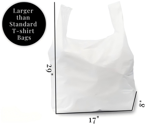 Extra Large Durable T-Shirt Carry Bags, Multi-Purpose Disposable Bags for Retail Shopping, Household <b>Storage</b> and Waste Disposal - Product Image 3