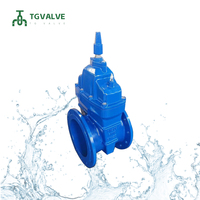 Vanne à boisseau en fonte ductile GGG50 DIN3352 F4 PN16 DN50-DN400 à bride EPDM époxy bleu pour eau potable