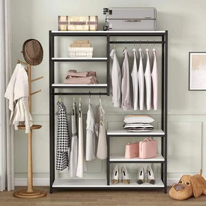 Hot Selling ODM Combined Steel Wood Storage <b>Rack</b> for Bedroom & Bathroom Multi-Functional Clothing <b>Rack</b> Direct Factory <b>Wardrobe</b> - Product Image 6