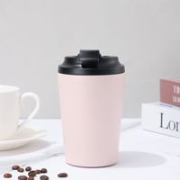 Tasses à café avec logo et couvercle, gobelet isotherme en acier inoxydable de 12 oz, tasse de voyage anti-fuite, thermos pour garder au chaud