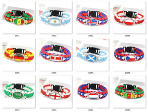Pulsera tejida a mano con la bandera del país, Paracord, regalo de promoción para seguidores del fútbol, recuerdos para Escape al aire libre, <span class=keywords><strong>2022</strong></span> - Product Image 4