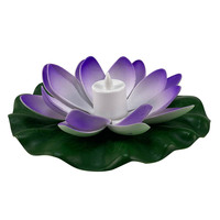 Promosi hadiah 20 cm dekorasi bunga mengambang Led air bunga teratai lilin cahaya