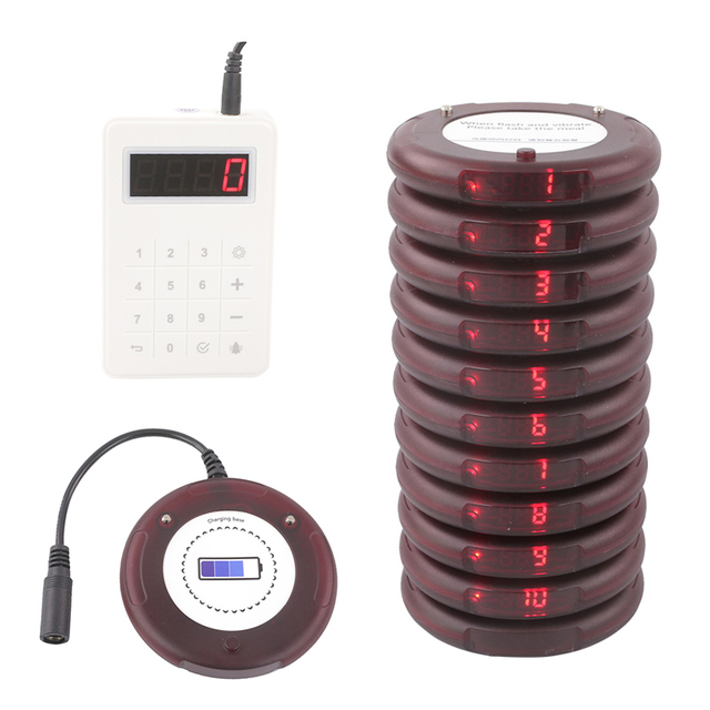Waterproof Rechargeable Restaurant Pager System Vibrating Coaster Table Buzzer for Restaurants Hotels Cafes and Hospitals