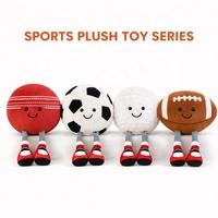 Peluche personnalisée en forme de balle de cricket, mascotte douce, poupée de sport en peluche, cadeau promotionnel, souvenir d'événement, fabricant de peluches OEM ODM