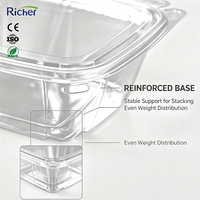 Boîte à emporter en plastique PE transparent pour pâtes fraîches, conteneur jetable à clapet pour restaurants italiens et livraison de nouilles artisanales