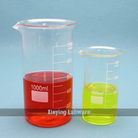 Bécher de laboratoire en verre borosilicaté de 1000ml de forme haute et robuste avec graduations et bec verseur