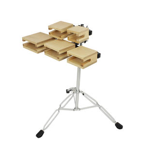 Kit de batería Campana de vaca de madera Juego de batería de Clapper de 5 tonos Accesorios con trípode de música Baquetas <span class=keywords><strong>Cencerro</strong></span> Instrumento de batería de percusión - Product Image 3