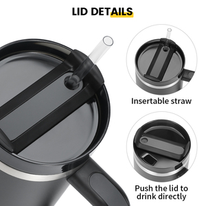 Vaso Térmico de Aventura H2.0 de 40 oz con Asa y Pajita, Taza de Viaje de Acero Inoxidable 304 con Aislamiento al Vacío de Doble Pared - Product Image 6