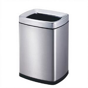 Seau de rangement rectangulaire en acier inoxydable 6L pour intérieur, argent/noir/or, écologique, gain de place, recyclable, certifié ISO9001 - Product Image 1