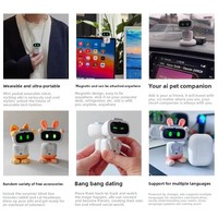 Robot Compagnon IA Intelligent Portable, Jouet Interactif Animé avec Dialogue Bilingue, Commande Vocale et Lanière de Bureau