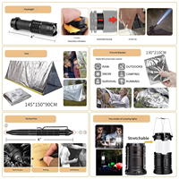 Vente en gros d'équipement d'aventure en plein air, kit d'outils de survie, fournitures d'urgence, matériau PC