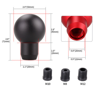Pommeau de levier de vitesse en alliage d'aluminium, noir, rouge, bleu, universel, pour voiture, transmission manuelle, SFN116 - Product Image 2