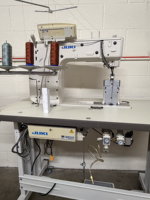 Machine à coudre industrielle Juki PLC-2760-7 à point noué, 2 aiguilles, entraînement unisson, pied entraîneur, pour cuir et sièges de voiture