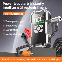 Nouveau Compresseur d'Air Portable 12V pour Voiture 8000mAh avec Jauge de Pression Numérique ABS, Gonflage Rapide, Lumière d'Urgence, Gonfleur de Pneus et Démarreur d'Urgence