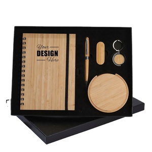 Executive Bamboo Gift <b>Set</b>: Personalized <b>Notebook</b>, Keychain, & Pen - Elegant Corporate Gifts & Employee Appreciation - Product Image 1
