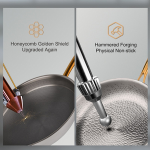 Juego de Sartenes de Titanio Puro Personalizado con Wok, Diseño Moderno, Ollas y Sartenes Libres de PFAS, Compatible con Inducción y <span class=keywords><strong>Todo</strong></span> Tipo de Cocina - Product Image 4