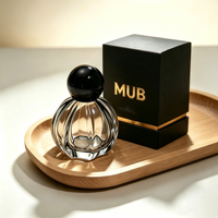 Nouveau design, flacon de parfum en verre de 50 ml, forme unique, col serti, flacon coloré avec boîtes personnalisées