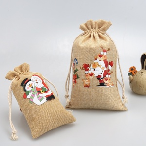 Eco Friendly Custom Logo Burlap Bags Linen Gift Pouch Packaging Jewelry <strong>Sack</strong> Jute Bag <strong>Christmas</strong> Pouch Santa <strong>Sack</strong> - Product Image 2