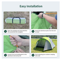 190T Polyester prévention des incendies Anti-UV coupe-vent 2-3 personnes diagonale contreventement Camping tente en plein air aventure équipement