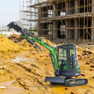 Mini-excavatrice sur chenilles avec tarière pour le forage de trous de poteaux de clôture et de plantation d'arbres, couleur personnalisée, service OEM ODM - Product Image 1
