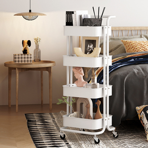 Atacado <span class=keywords><strong>YI</strong></span> <span class=keywords><strong>WU</strong></span> Estante Moderna de Aço Carbono de 4 Níveis Móvel Multiuso para Armazenamento na Sala de Estar e Cozinha - Product Image 4