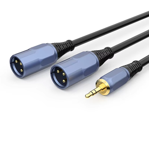 ขั้วต่อสายสัญญาณเสียง XLR คู่สำหรับลำโพง<span class=keywords><strong>สาย</strong></span>สีดำ<span class=keywords><strong>3.5</strong></span>มม. เป็นปลั๊กชุบทองสามแกน - Product Image 3