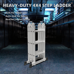 บันไดอลูมิเนียมอเนกประสงค์ SOYOUNG Industrial 4x4 รับน้ำหนักได้ 150 กก. ความสูงพับเก็บได้ 4.7 ม. พร้อมระบบล็อคอัตโนมัติ - Product Image 2