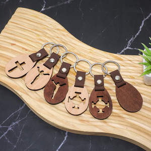 Wooden <b>Keychain</b> Bottle Opener Natural Wood Portable Unisex Car Pendant Gift - Product Image 1
