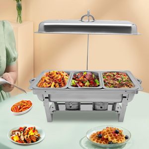 Stainless Steel Buffet <b>Warmer</b> with Detachable Multi-Purpose Fish Grilling Tray for Hotels and Restaurants - Product Image 5