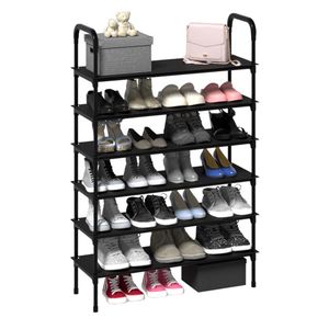 ชั้นวางรองเท้าแบบเรียบง่ายหลายชั้น 5 ชั้น แบบตั้งพื้น ป้องกันฝุ่น สำหรับใช้ในบ้าน หอพัก อพาร์ตเมนต์ - Product Image 4