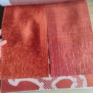 Cortinas textiles <span class=keywords><strong>de</strong></span> lujo <span class=keywords><strong>para</strong></span> el hogar, tela <span class=keywords><strong>de</strong></span> tapicería interior rojo-naranja y tela <span class=keywords><strong>de</strong></span> cortinas con patrón <span class=keywords><strong>de</strong></span> <span class=keywords><strong>hilo</strong></span> dorado plateado - Product Image 5