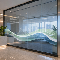 Écran LED transparent personnalisé en verre pour cloison de verre de hall d'accueil de bureau