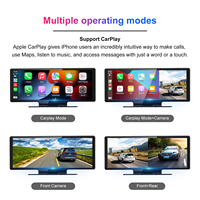 Caméra de tableau de bord 4K personnalisée de 10,26 pouces avec écran IPS, Carplay, Android Auto, double objectif, étanche, caméra de recul intégrée, WIFI, FM, AUX