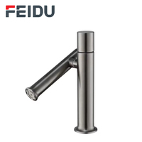 Robinet de lavabo moderne FEIDU en acier inoxydable SUS304, à trou unique, avec cartouche céramique, pour salle de bain d'hôtel